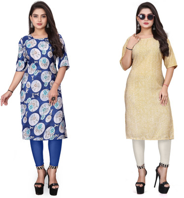 HARISH TEXTILE Women Printed Straight Kurta(Multicolor)