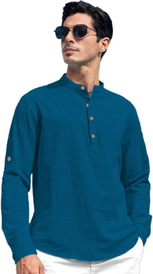 Navkanj Men Self Design Straight Kurta(Blue)