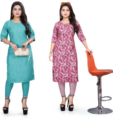 DB COLLECTION Women Printed Straight Kurta(Multicolor)