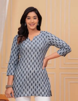 JAS JIA Formal Printed Women Blue, Grey Top