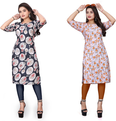 PAFASHION Women Printed A-line Kurta(Multicolor)