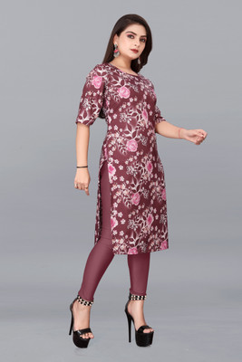 WOMENSILKFABRIC Women Printed A-line Kurta(Multicolor)