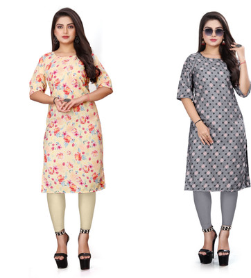 VAISALICREATION Women Printed Straight Kurta(Multicolor)