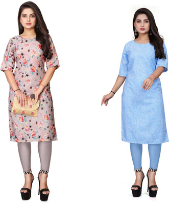 DB COLLECTION Women Printed Straight Kurta(Multicolor)