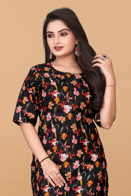 TITHIGARMENT Women Printed A-line Kurta(Multicolor)