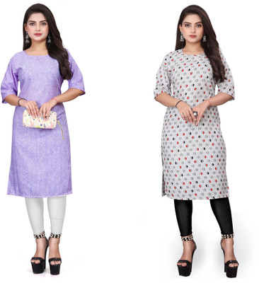 Jayshree Fab Women Printed Straight Kurta(Multicolor)