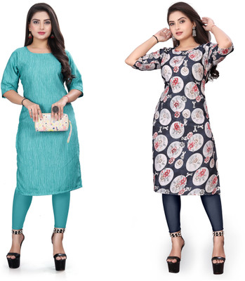 Jayshree Fab Women Printed Straight Kurta(Multicolor)