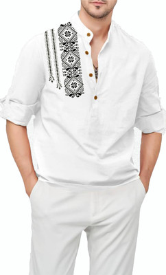 Fashion Marts Men Solid Straight Kurta(White)