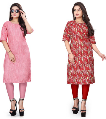 SANJUGARMENT Women Printed A-line Kurta(Multicolor)