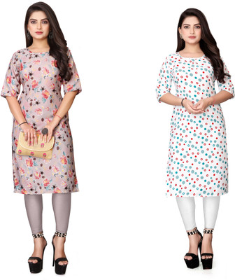 WOMENSILKFABRIC Women Printed A-line Kurta(Multicolor)