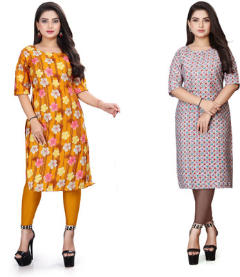 Sonali Impex Women Printed Straight Kurta(Multicolor)
