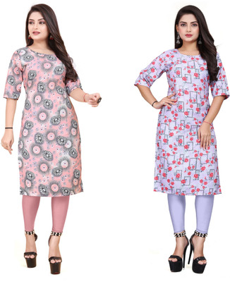 ANITA LYCRA Women Printed A-line Kurta(Multicolor)