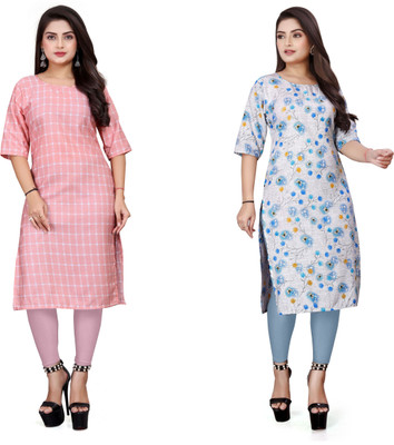 RIDDHI COLLECTION MALL Women Printed Straight Kurta(Multicolor)