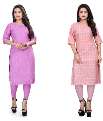 WOMENSILKFABRIC Women Printed A-line Kurta(Multicolor)