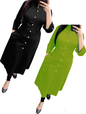 Maaa Meladi CreationS Women Solid A-line Kurta(Multicolor)