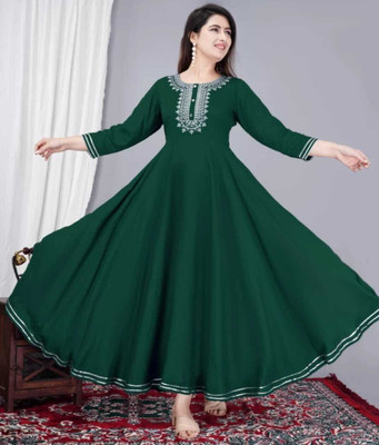 Laxmi Udhyog Women Embroidered Anarkali Kurta(Multicolor)