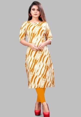 SEYSTA Women Printed Straight Kurta(Yellow)