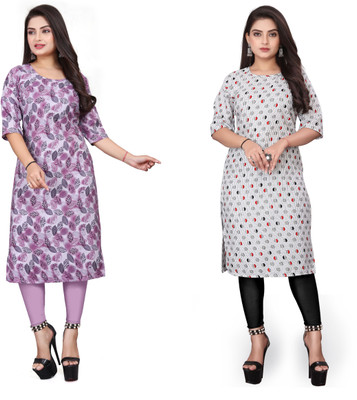 Alpha Fashion Women Printed A-line Kurta(Multicolor)