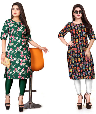 KNG TEXTILE Women Printed A-line Kurta(Multicolor)