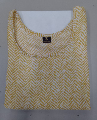 Sonali Impex Women Printed A-line Kurta(Yellow)