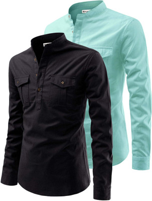 RAREMARK Men Solid Straight Kurta(Light Green)