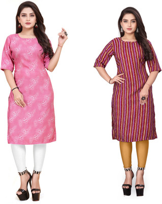 HARISH TEXTILE Women Printed A-line Kurta(Multicolor)