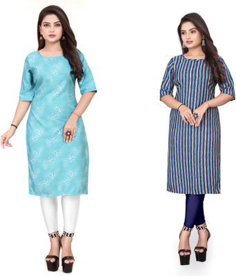 Vishwa Collection Mall Women Printed, Striped A-line Kurta(Multicolor)