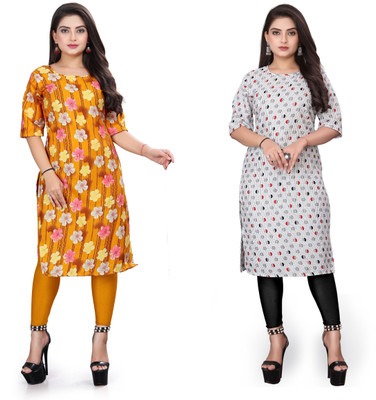 VAISALICREATION Women Printed Straight Kurta(Multicolor)