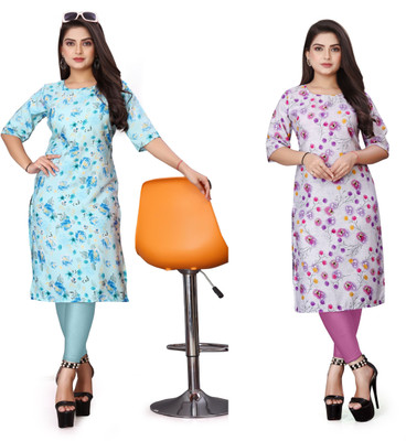 KNG TEXTILE Women Printed A-line Kurta(Multicolor)