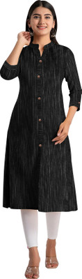 HouseOfCommon Women Self Design A-line Kurta(Maroon)