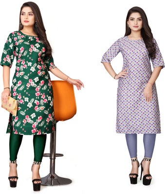 WOMENSILKFABRIC Women Printed A-line Kurta(Multicolor)