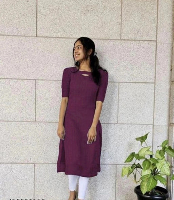 ak fashion mall Women Embroidered Ethnic Dress Kurta(Purple)