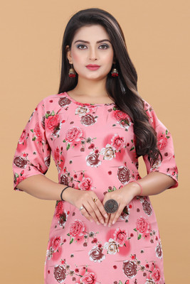 WOMENSILKFABRIC Women Printed A-line Kurta(Multicolor)