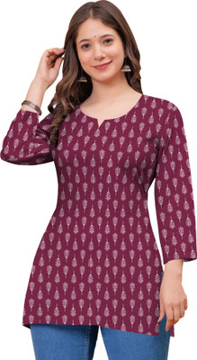 Faira fashion Casual Floral Print Women Blue Top