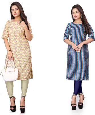KNG TEXTILE Women Printed A-line Kurta(Multicolor)