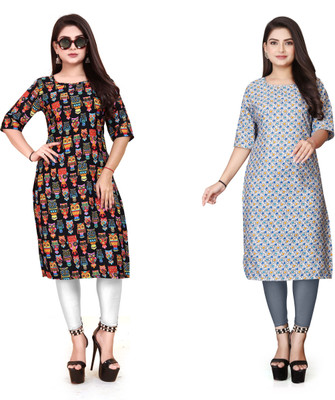 ANITA LYCRA Women Printed A-line Kurta(Multicolor)