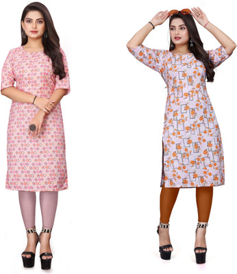 WOMENSILKFABRIC Women Printed A-line Kurta(Multicolor)