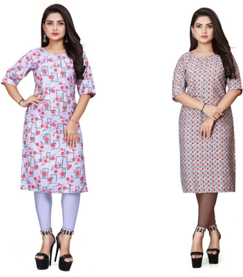 Alpha Fashion Women Printed A-line Kurta(Multicolor)