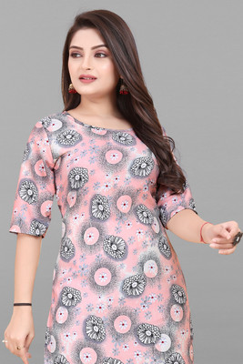 JAYA DESIGNER Women Printed A-line Kurta(Pink)