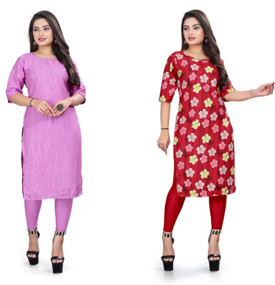 RIDDHI COLLECTION MALL Women Printed A-line Kurta(Multicolor)