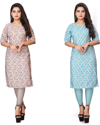 TITHIGARMENT Women Printed A-line Kurta(Multicolor)