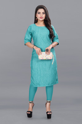 RIDDHI COLLECTION MALL Women Printed A-line Kurta(Blue)