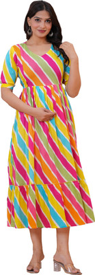 PIHUTIQUE ARTS Women Printed Anarkali Kurta(Multicolor)