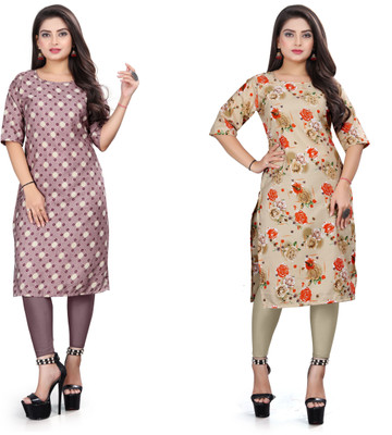 HARISH TEXTILE Women Printed Straight Kurta(Multicolor)