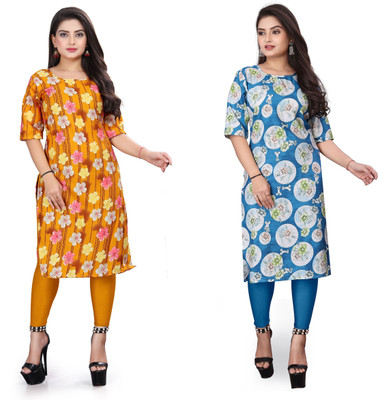 Rd fashion Women Printed A-line Kurta(Multicolor)