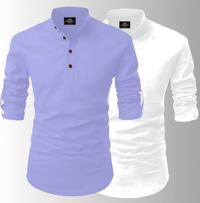 KASHIBAA Men Self Design Straight Kurta(Multicolor)