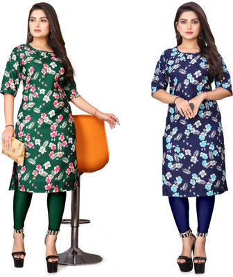 deshmi fashion Women Printed Straight Kurta(Multicolor)