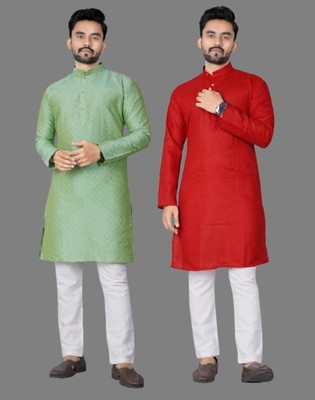 DHASU TRENDZ Men Solid Straight Kurta(Multicolor)