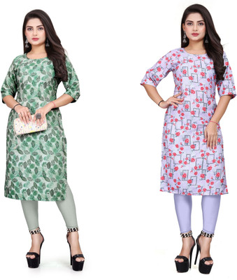KNG TEXTILE Women Printed A-line Kurta(Multicolor)