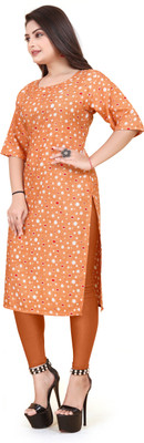 VAISALICREATION Women Printed A-line Kurta(Orange)